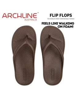 Archline Rebound Orthotic Arch Support Foam Thongs in Brown