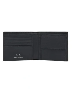 Armani Exchange Barcelona Wallet and Keychain Leather Giftset in Black