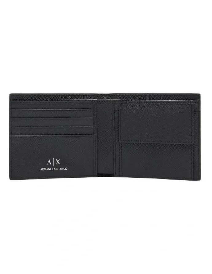 Armani Exchange Barcelona Wallet and Keychain Leather Giftset in Black