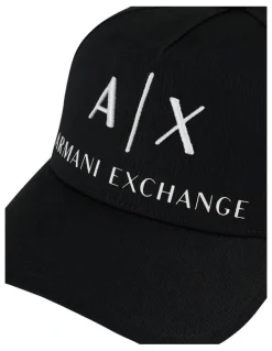 Armani Exchange Logo Baseball Cap in Black