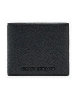 Armani Exchange Madrid Bifold Coin Pocket Wallet in Black