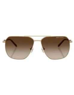 Armani Exchange Metal Sunglasses in Gold