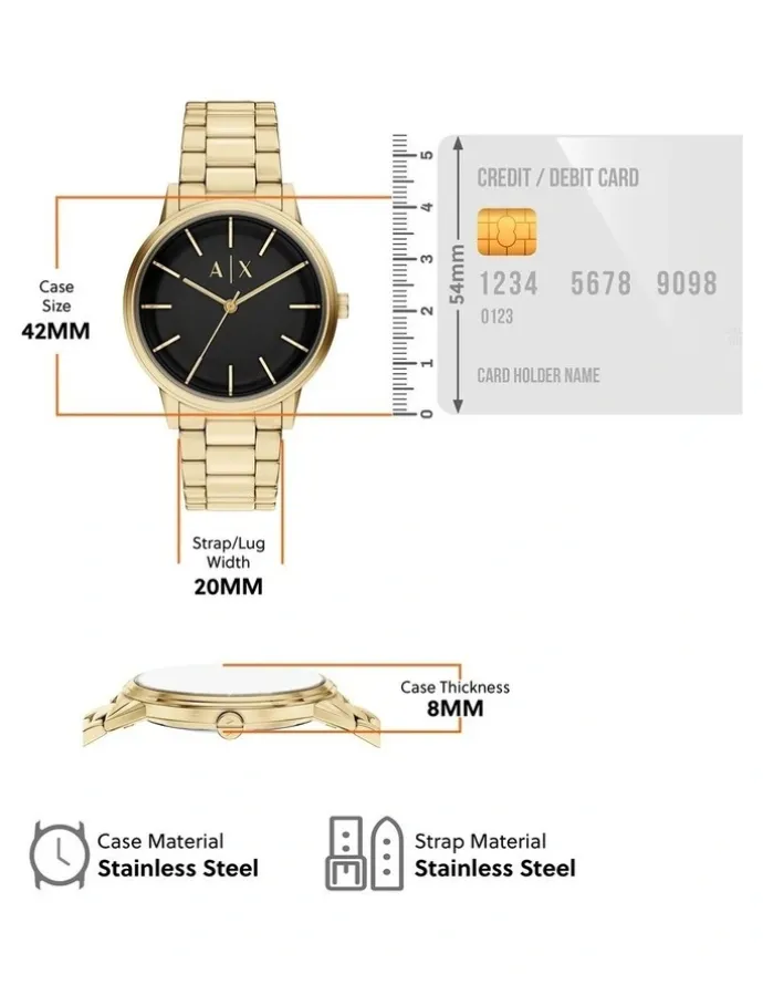 Armani Exchange Na Analogue Watch AX7178SET in Gold