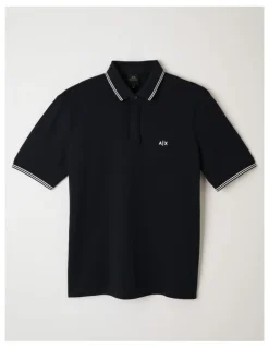 Armani Exchange Basic Chest Logo Polo Shirt in Deep Navy