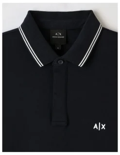 Armani Exchange Basic Chest Logo Polo Shirt in Deep Navy