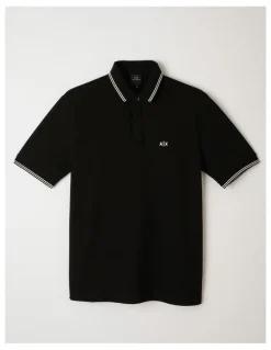 Armani Exchange Basic Chest Logo Polo Shirt in Black