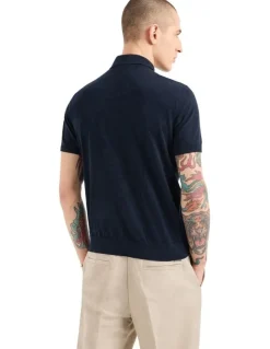 Armani Exchange Basics Knit Polo in Navy