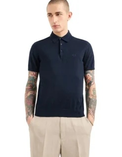 Armani Exchange Basics Knit Polo in Navy