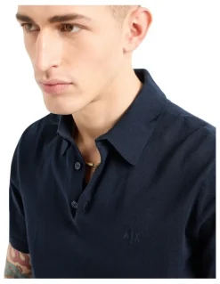 Armani Exchange Basics Knit Polo in Navy