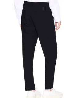 Armani Exchange Chino Trousers in Flowing Fabric in Black