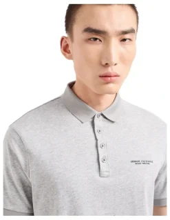 Armani Exchange Milano New York Polo Shirt in Heather Grey
