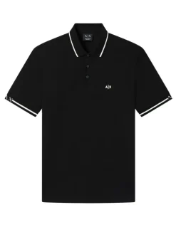 Armani Exchange Piping Polo Shirt in Black
