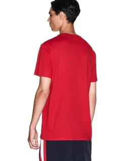 Armani Exchange Retro Sport Ouline Logo T-Shirt in Red