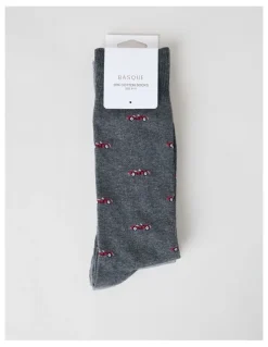 Basque 2 Pack Cars Socks in Charcoal Marle & Warm Grey