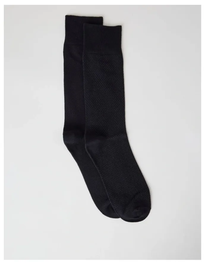 Basque 2 Pack Pinspot Socks in Black
