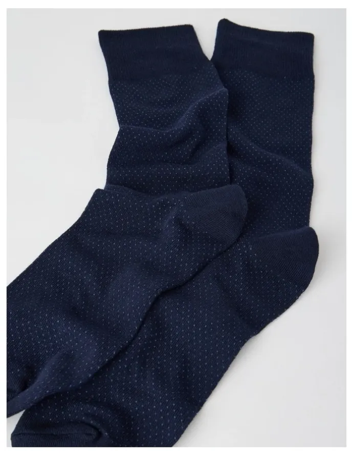 Basque 2 Pack Pinspot Socks in Navy