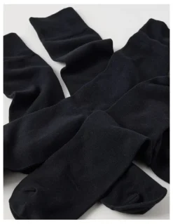 Basque 4 Pack Plain Socks in Black