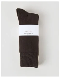 Basque 4 Pack Plain Socks in Assorted Browns