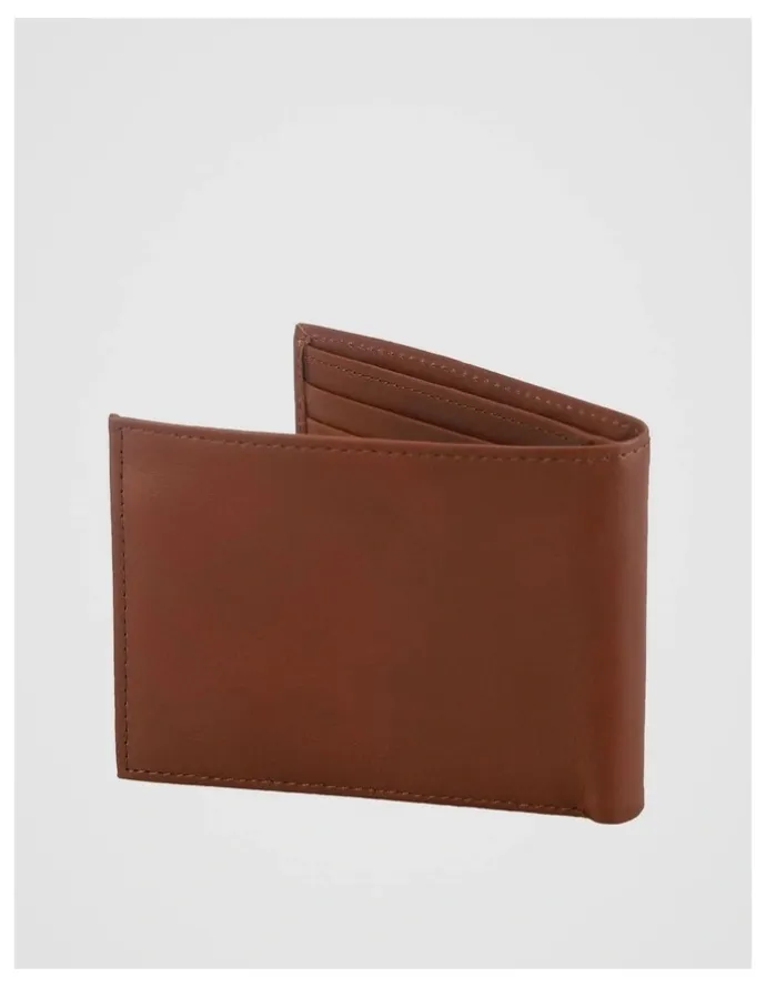 Basque Bifold Leather Wallet With Coin Purse Tan Wallet Tan