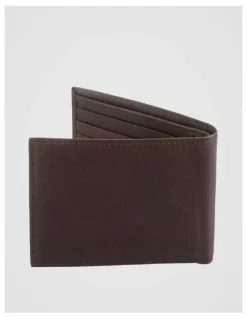 Basque Bifold Leather Wallet With Coin Purse Brown Wallet Brown