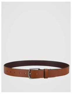 Basque Casual Pin Buckle Leather Belt Tan Belt Tan
