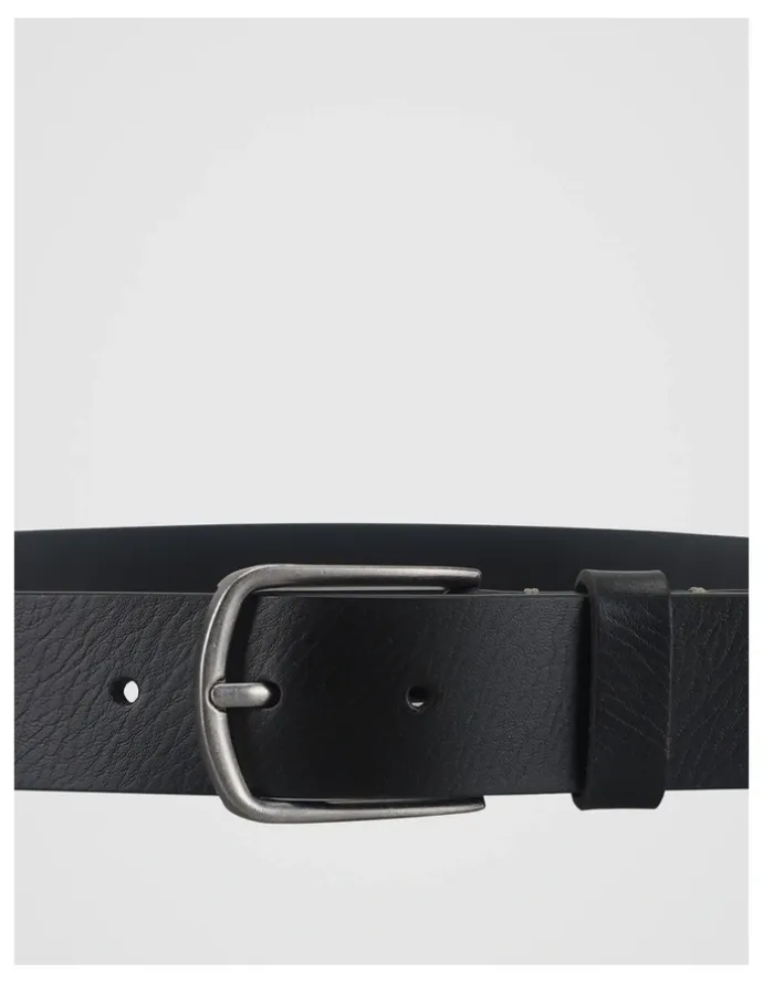 Basque Casual Pin Buckle Leather Belt Black Belt Black