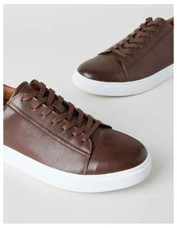 Basque Fox Leather Sneaker in Tan