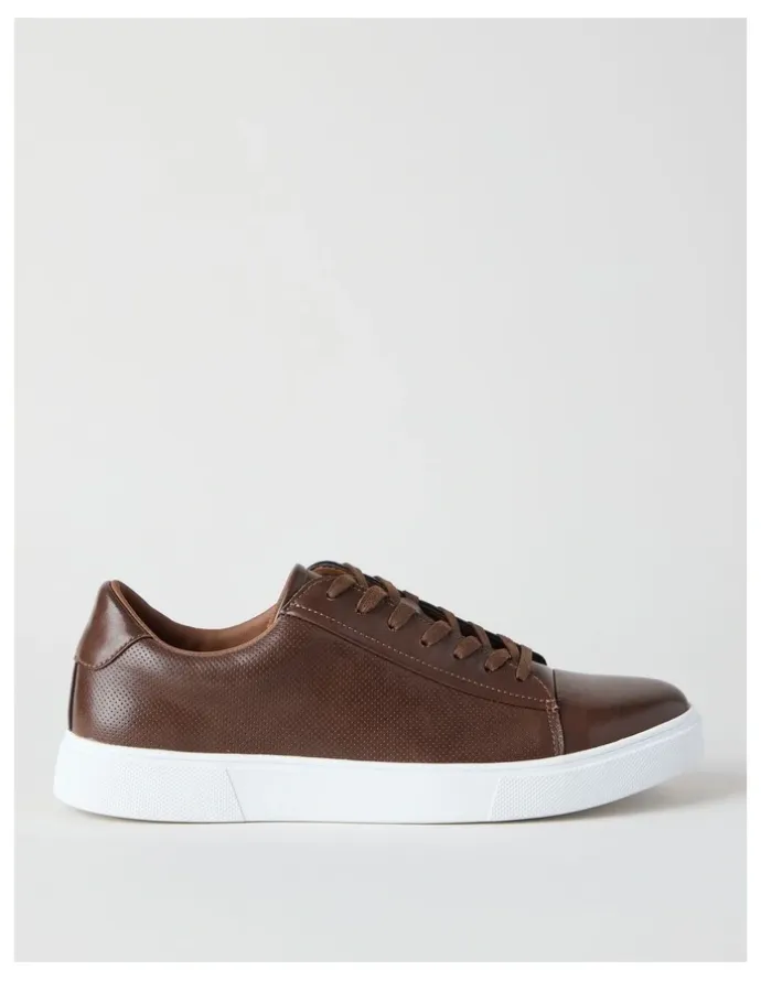 Basque Fox Leather Sneaker in Tan