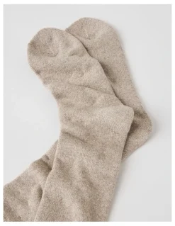 Basque Full Terry Bamboo Boot Socks in Oatmeal