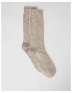 Basque Full Terry Bamboo Boot Socks in Oatmeal