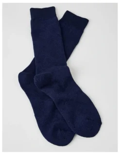 Basque Full Terry Bamboo Boot Socks in Dark Indigo