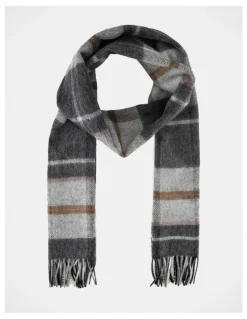 Basque Large Check Wool Scarf Winter Accessory Mutli