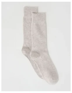 Basque Merino Wool Blend Socks in Oat