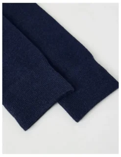 Basque Merino Wool Blend Socks in Navy