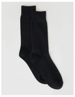 Basque Merino Wool Blend Socks in Black
