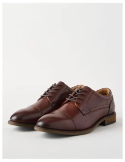 Basque Sergio Leather Toe Cap Lace Up in Cognac