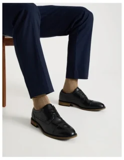 Basque Sergio Leather Toe Cap Lace Up in Black