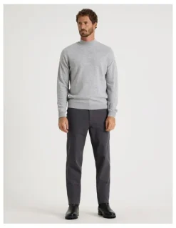 Basque Australian Merino Mock Neck in Grey