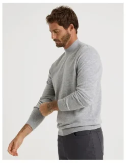 Basque Australian Merino Mock Neck in Grey