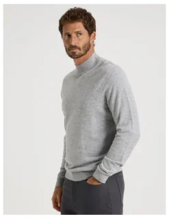 Basque Australian Merino Mock Neck in Grey