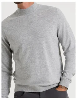 Basque Australian Merino Mock Neck in Grey
