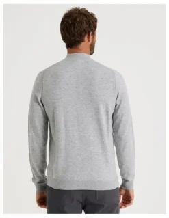 Basque Australian Merino Mock Neck in Grey