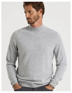 Basque Australian Merino Mock Neck in Grey