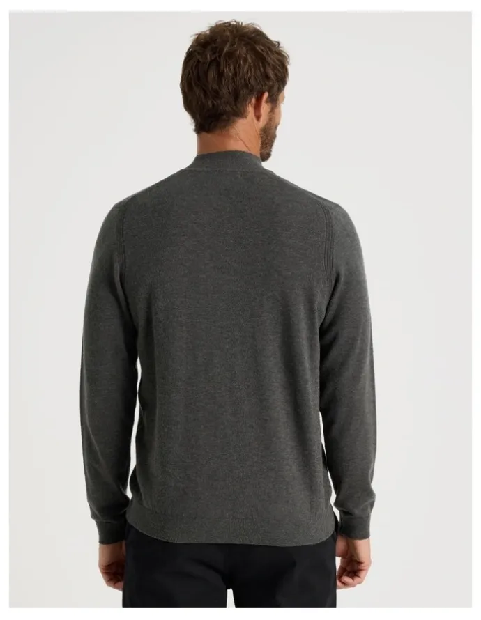 Basque Australian Merino Mock Neck in Charcoal