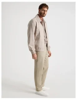 Basque Bomber in Sand and White Check Print