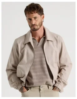 Basque Bomber in Sand and White Check Print
