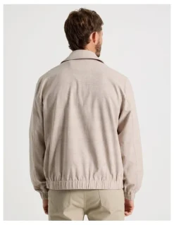 Basque Bomber in Sand and White Check Print