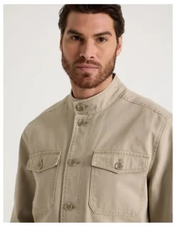 Basque Canvas Utility Field Jacket in Sand