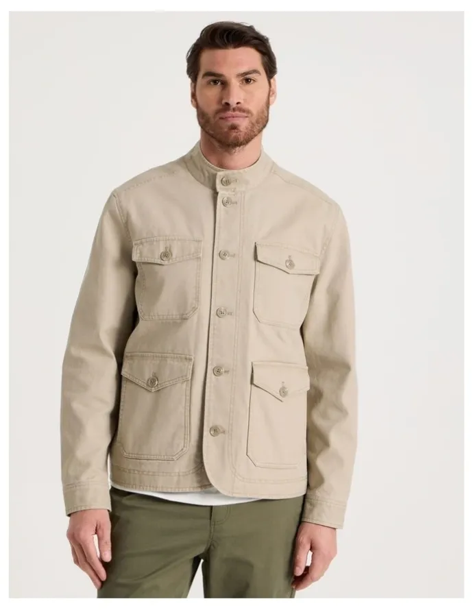 Basque Canvas Utility Field Jacket in Sand