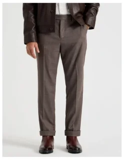 Basque Check Pants in Brown